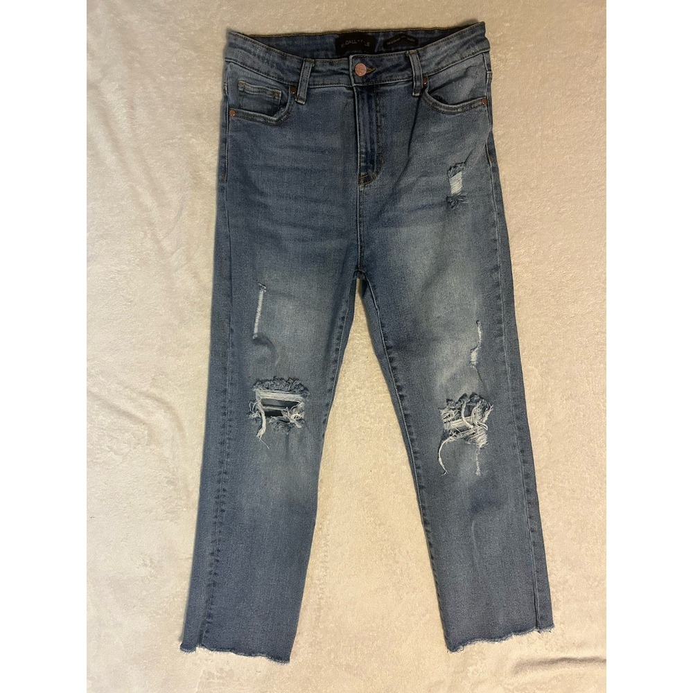 Kendall + Kylie blue jeans Icon Highrise straight, Size 29 #denim #distressed